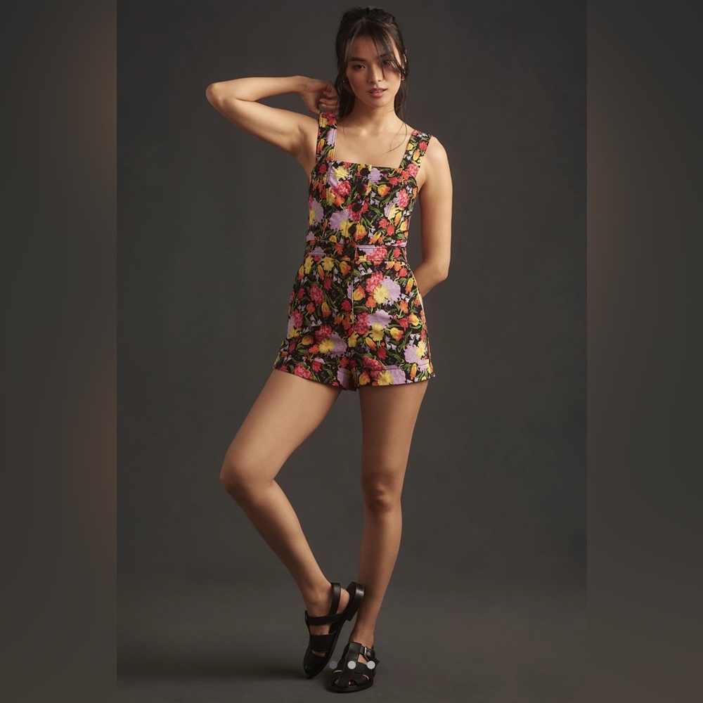 Yukiko Noritake Portside Button-Front Romper by Maeve and Anthropologie